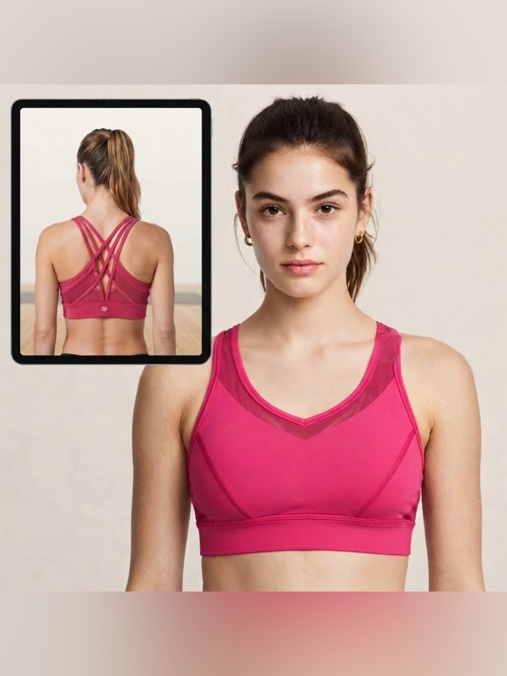 Lululemon Strap It Like It Is Hot Sports Bra in Boom Juice Pink Athletic size 6
